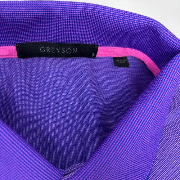 Greyson Mens Small Purple Short Sleeve Cotton Blend Golf Polo Shirt - Picture 2 of 7